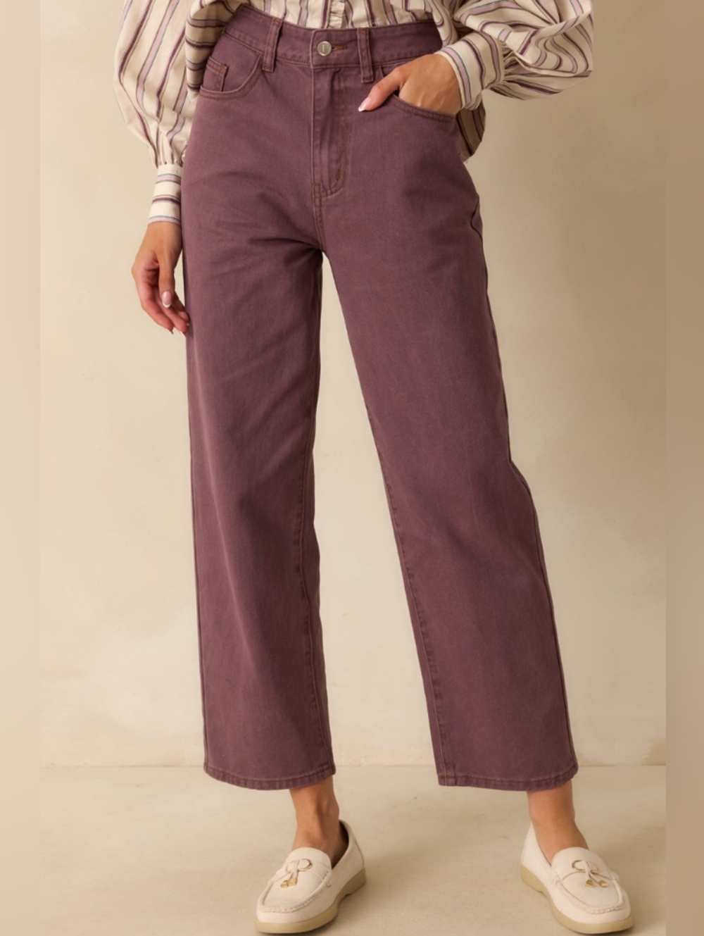 FRNCH Violet High Rise Straight Leg Crop Pepper Jeans Sz 26